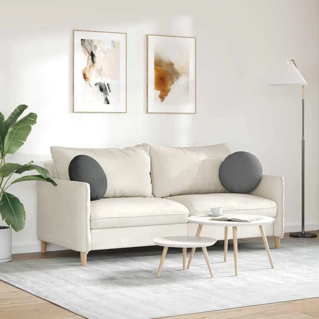 Seat Cushions 2 pcs Dark Grey Round 40cm Fabric Indoor Chair Sofa Cushion Decor