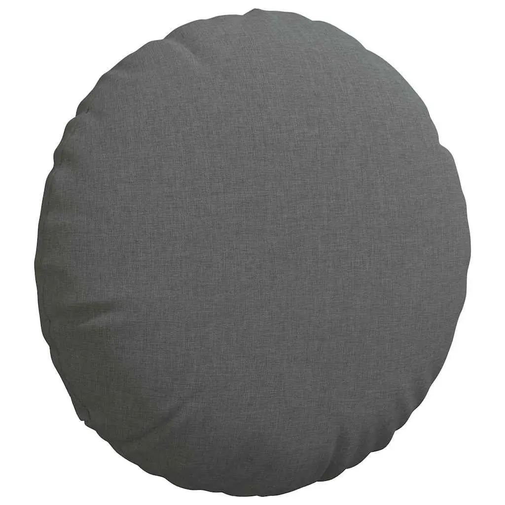 Seat Cushions 2 pcs Dark Grey Round 40cm Fabric Indoor Chair Sofa Cushion Decor
