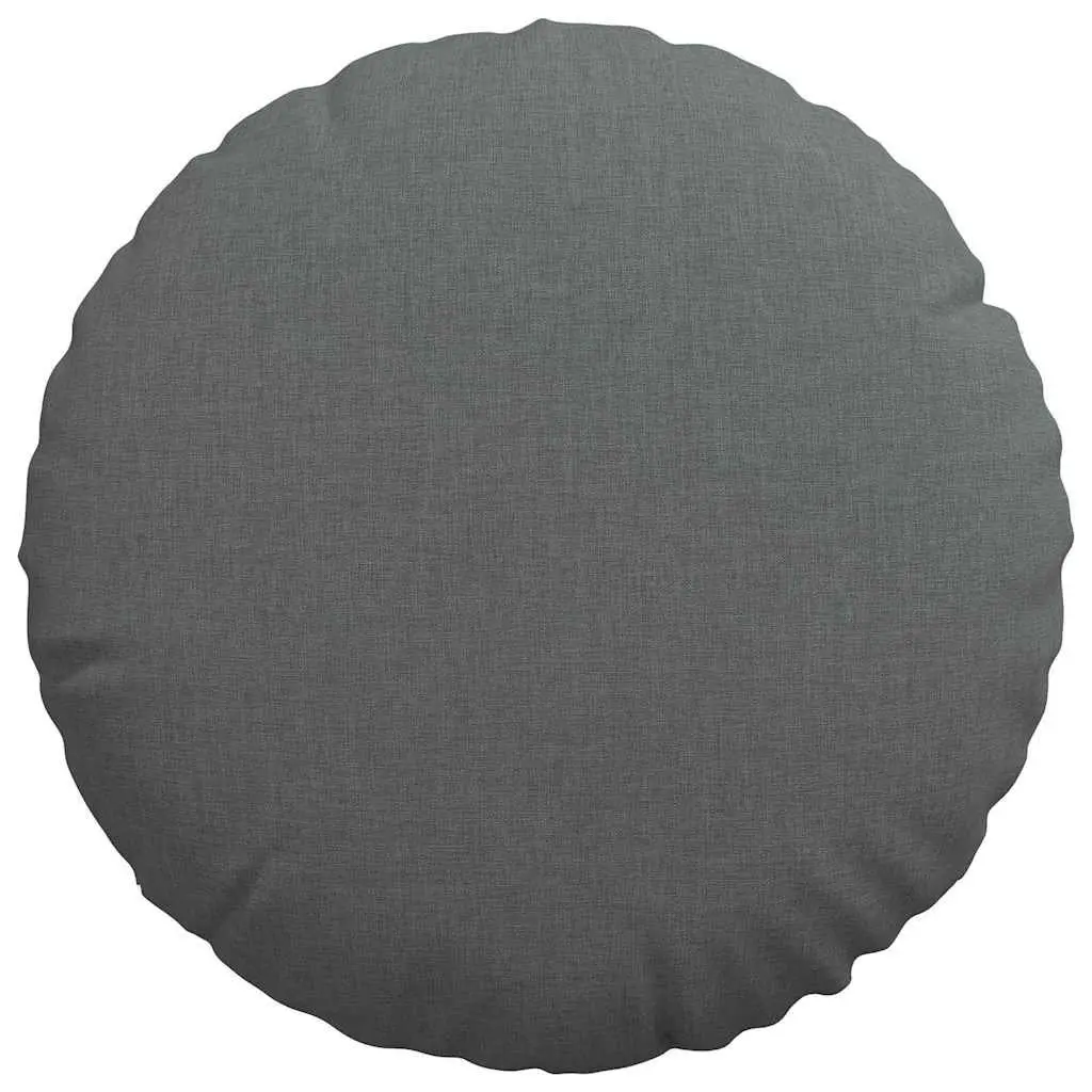 Seat Cushions 2 pcs Dark Grey Round 40cm Fabric Indoor Chair Sofa Cushion Decor