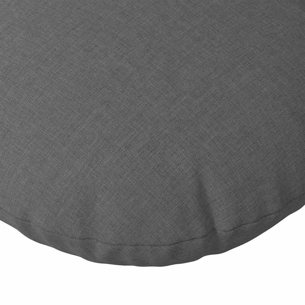 Seat Cushions 2 pcs Dark Grey Round 40cm Fabric Indoor Chair Sofa Cushion Decor
