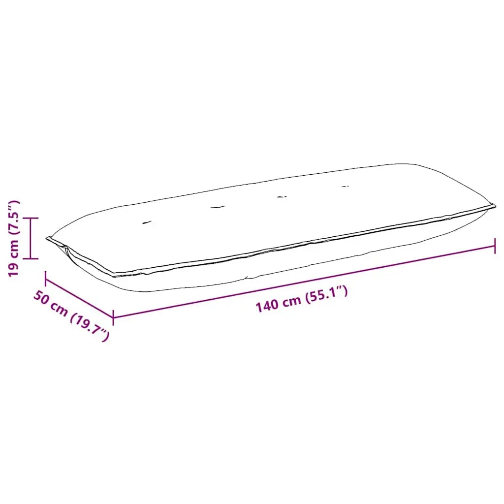 Back Pillow Dark Grey 140x19x50cm Indoor Home Decor Cushion Support Backrest