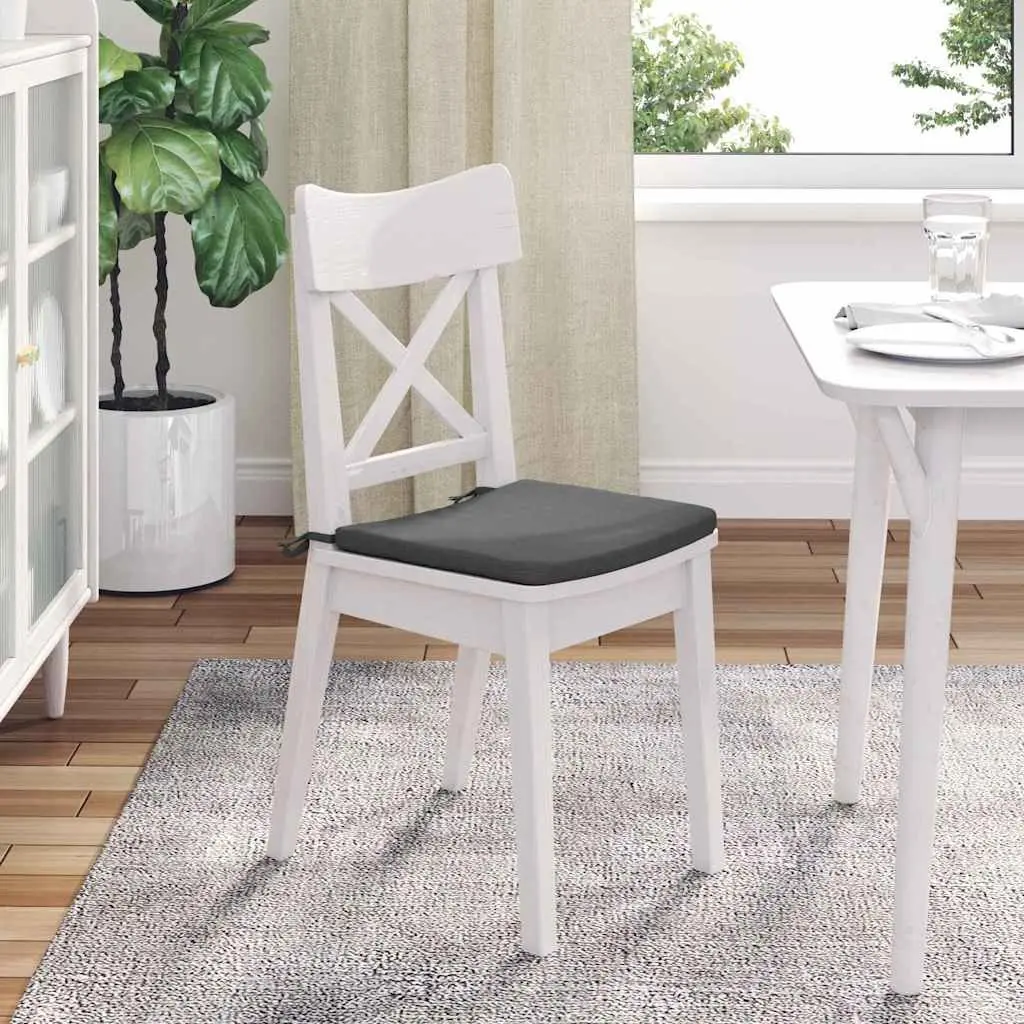 Seat Cushions Indoor 40x40x3cm Dark Grey 4 Piece Set