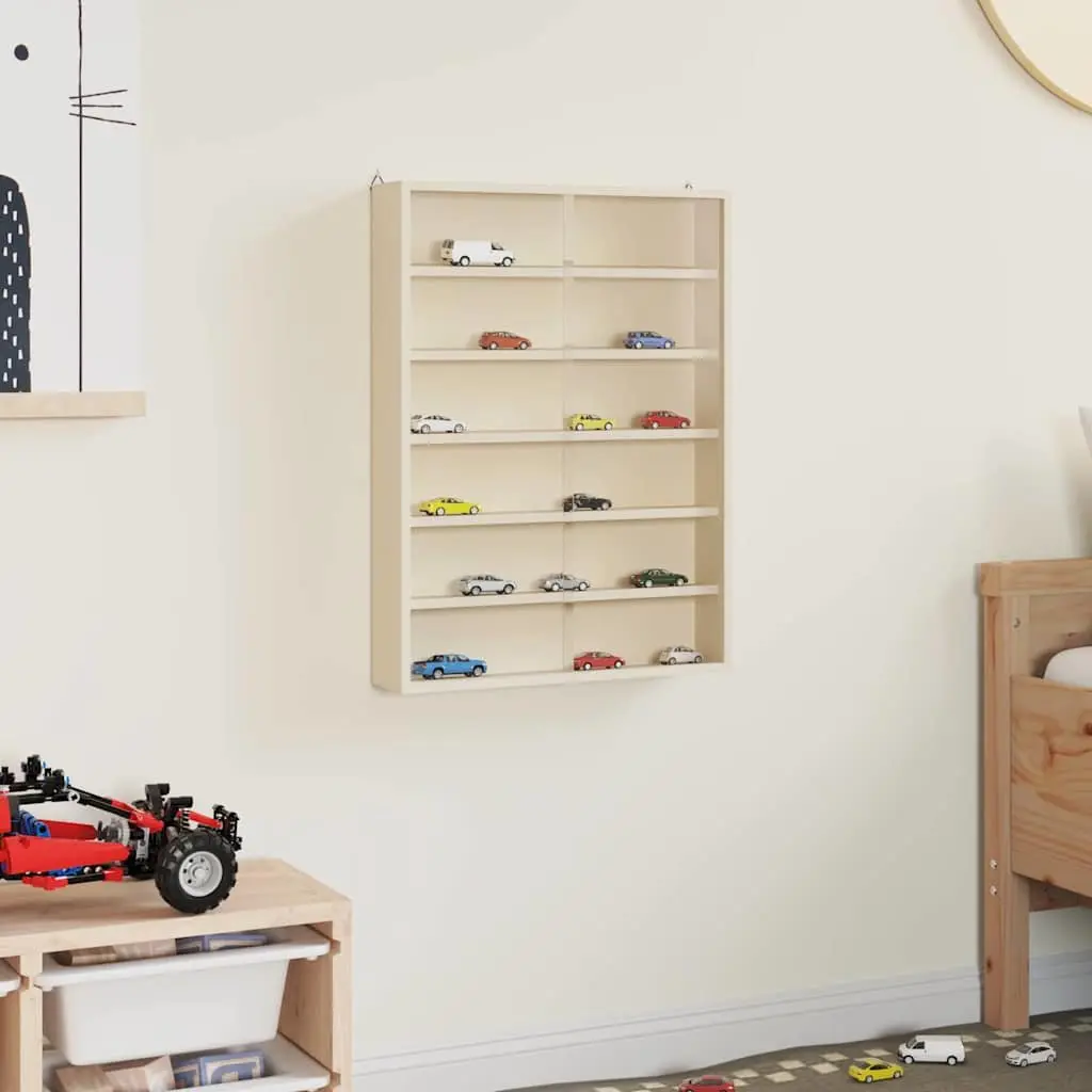Wall Display Case for Living Room Office Gallery Beige Wall-Mounted Storage Unit