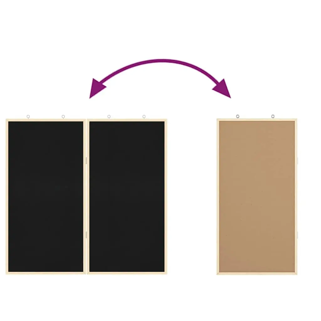 Bulletin Board Office Display Black 80x80cm Pine Wood