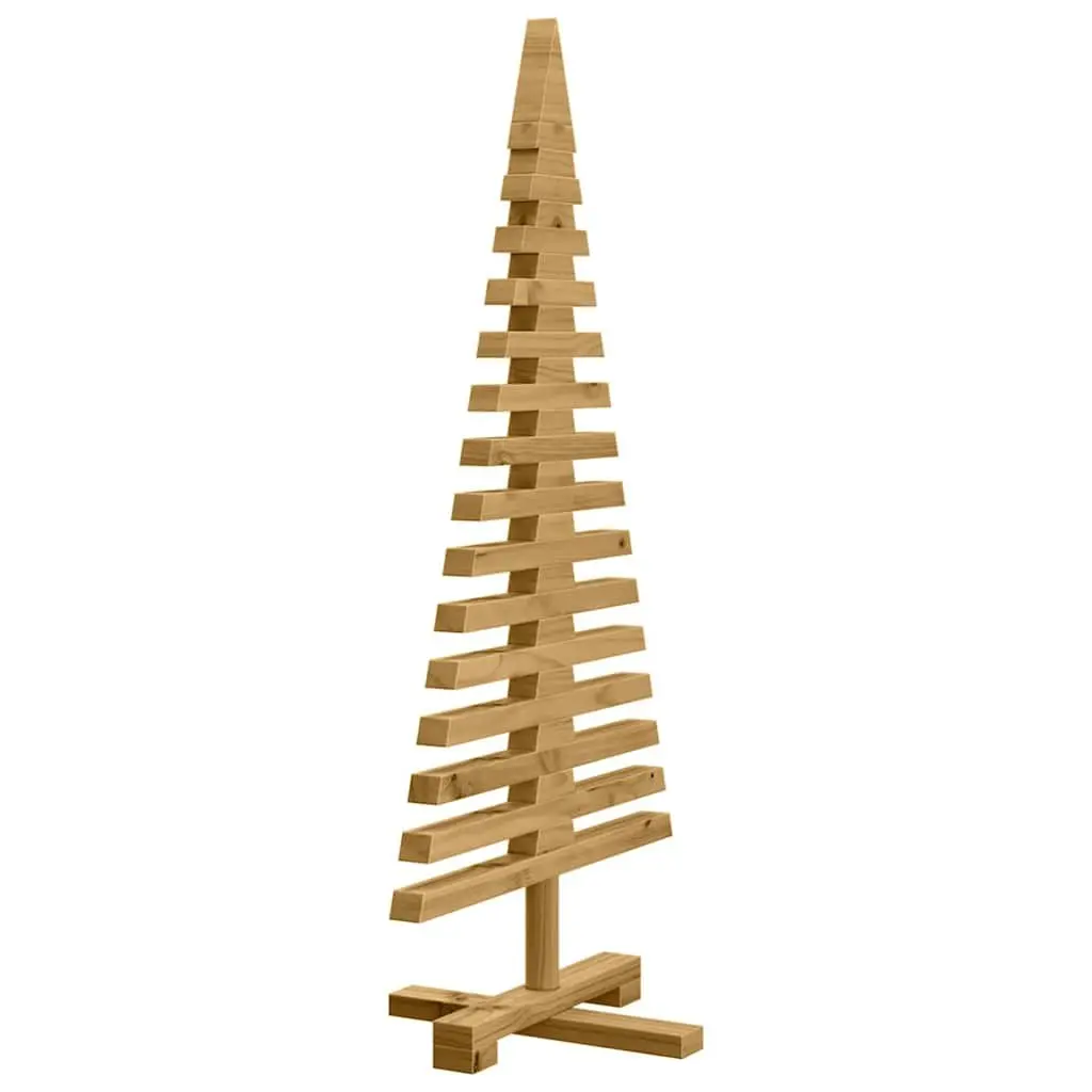 Wooden Christmas Tree Indoor Outdoor 90cm Brown Solid Pine Adjustable Branches