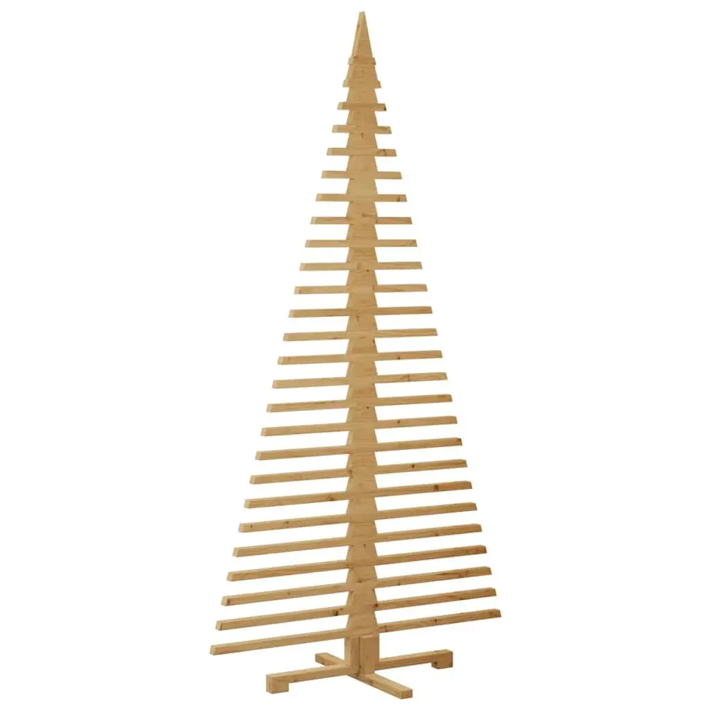 Wooden Christmas Tree Indoor Outdoor 210 cm Brown Solid Pine Adjustable Branches DIY