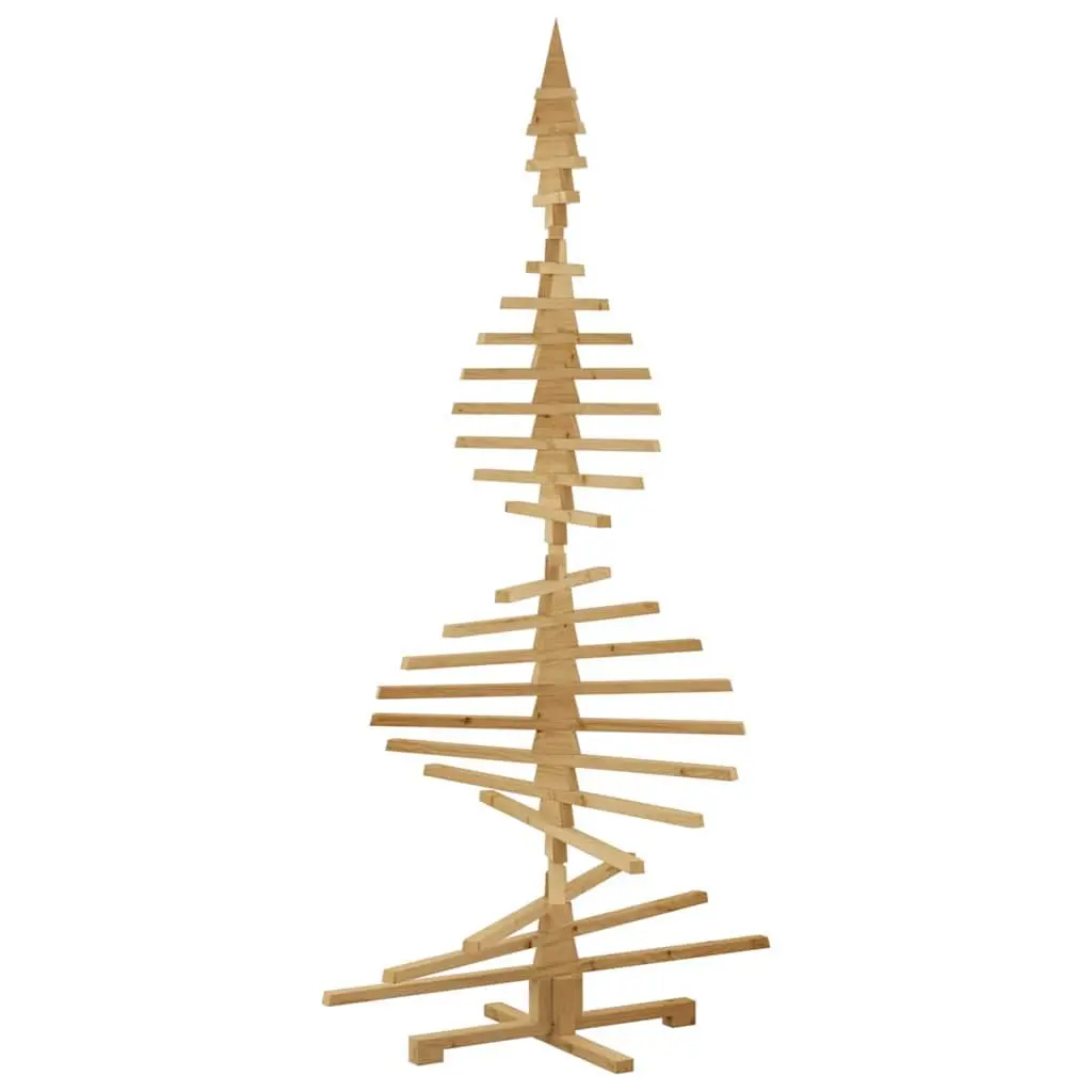 Wooden Christmas Tree Indoor Outdoor 210 cm Brown Solid Pine Adjustable Branches DIY