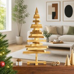 90cm Wooden Christmas Tree - Specs & Details