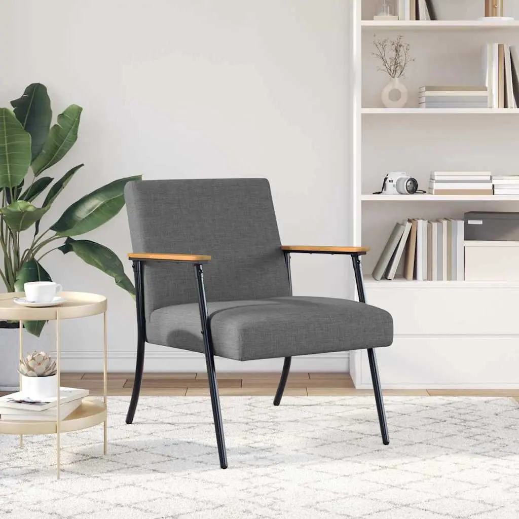 Armchair Grey Fabric Modern Living Room