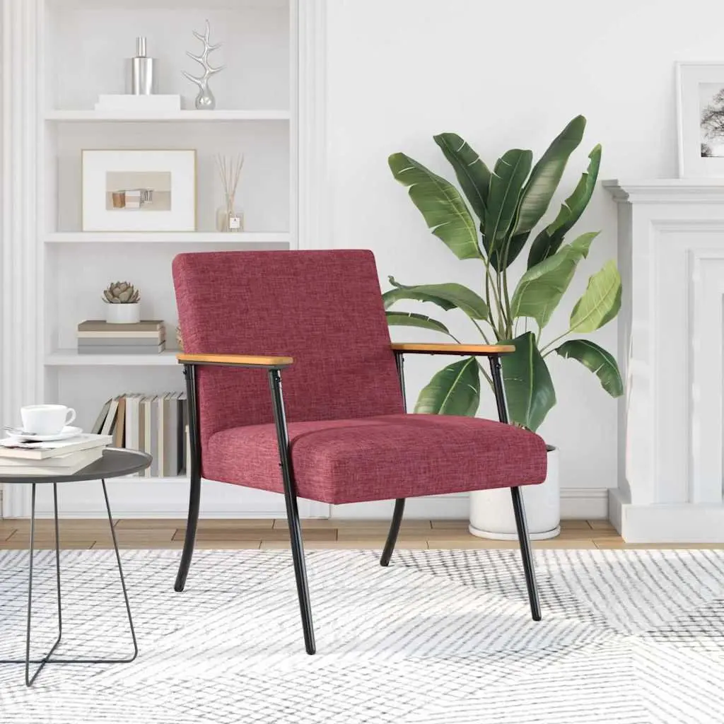 Red Fabric Modern Recliner Chair