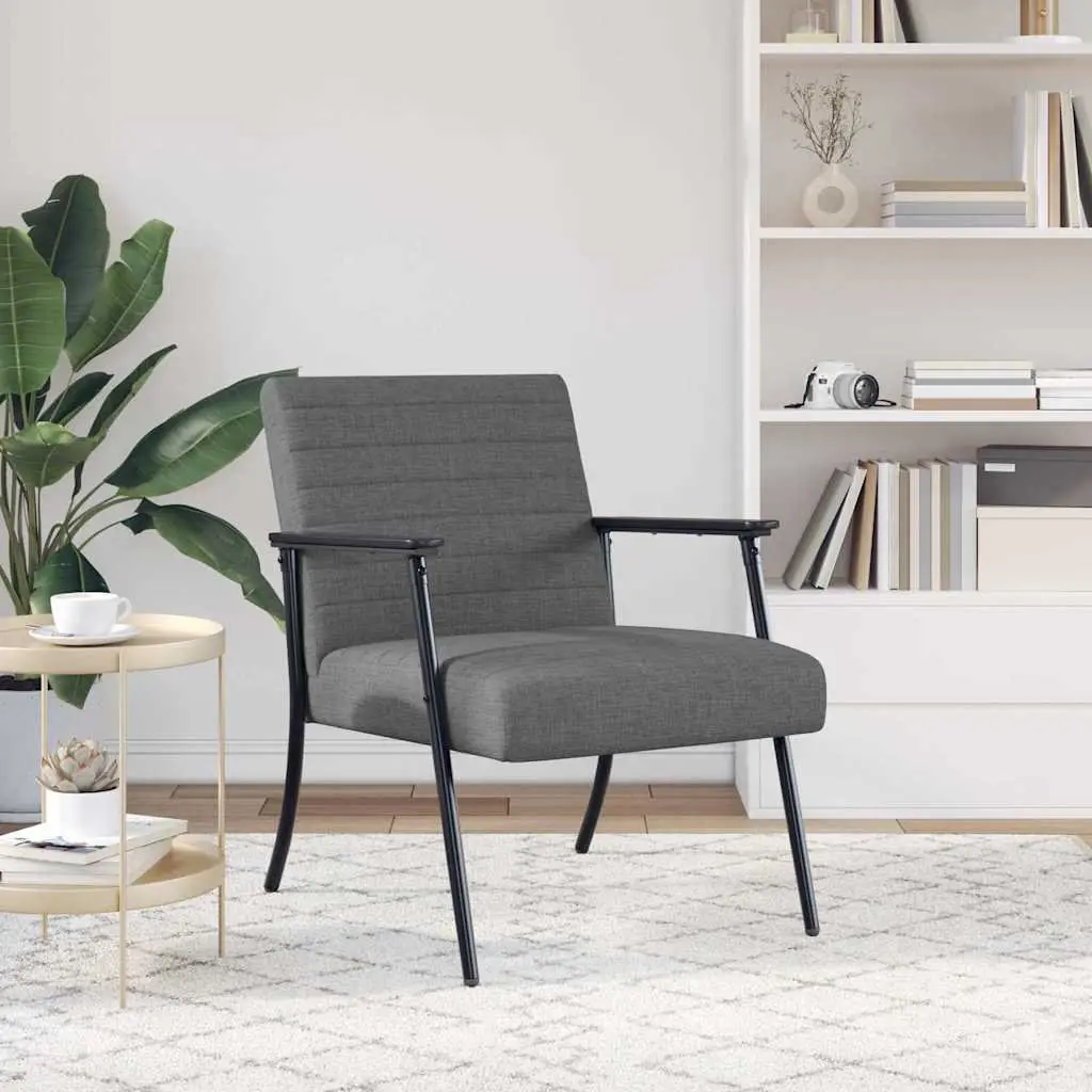 Armchair Living Room Bedroom Grey Fabric Ergonomic Support
