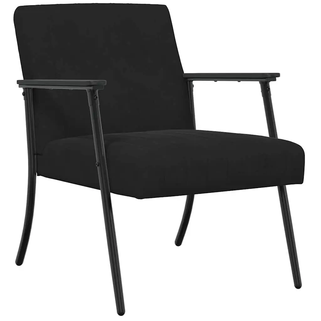 Black Velvet Armchair Living Room Bedroom 59cm W x 75cm D x 78cm H