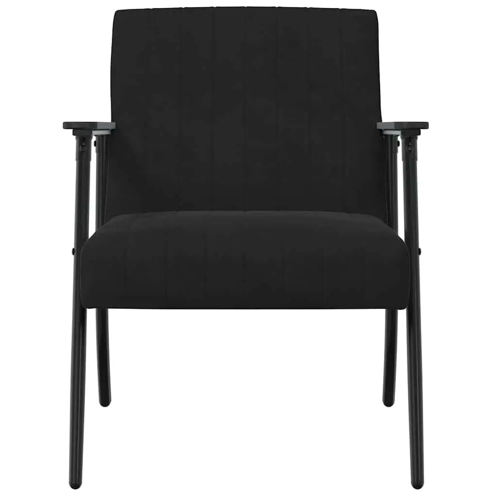 Black Velvet Armchair Living Room Bedroom 59cm W x 75cm D x 78cm H