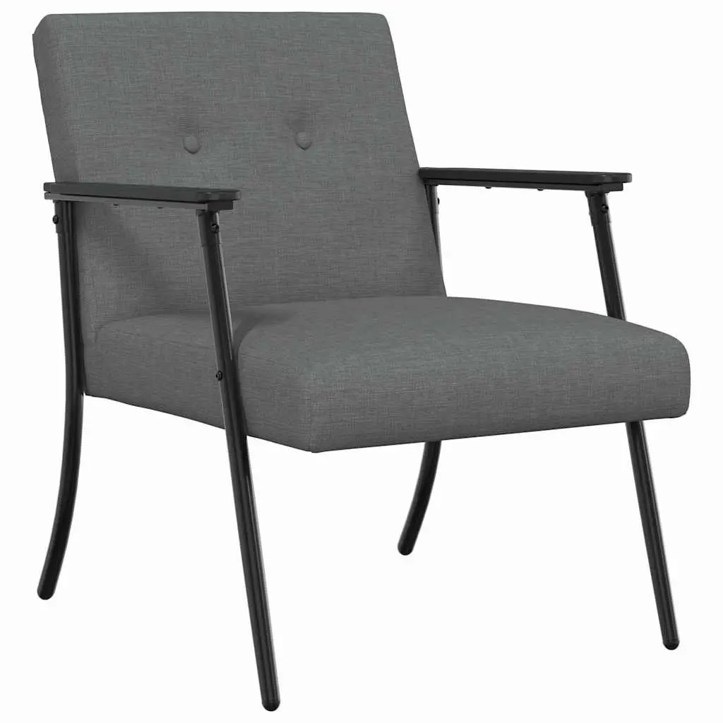 Armchair Indoor Dark Grey Fabric Ergonomic Foam Cushion