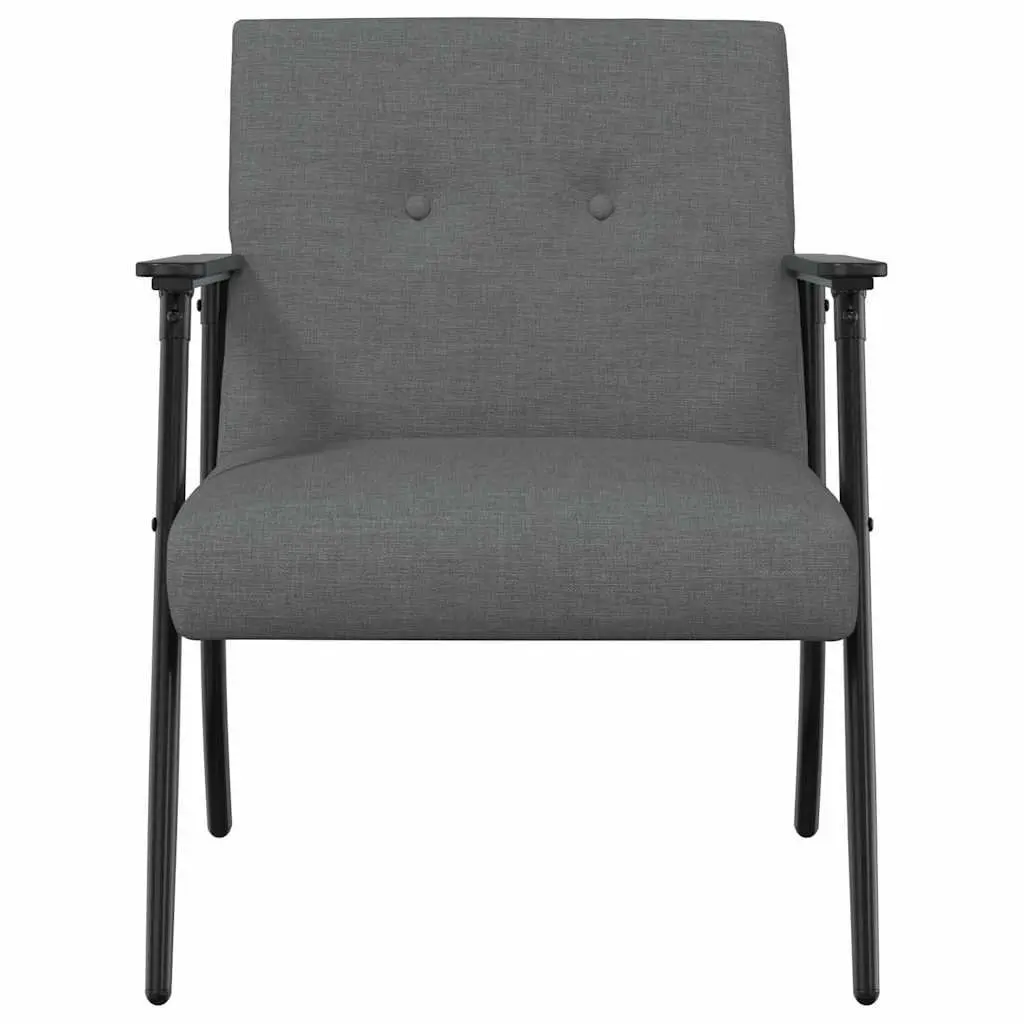 Armchair Indoor Dark Grey Fabric Ergonomic Foam Cushion