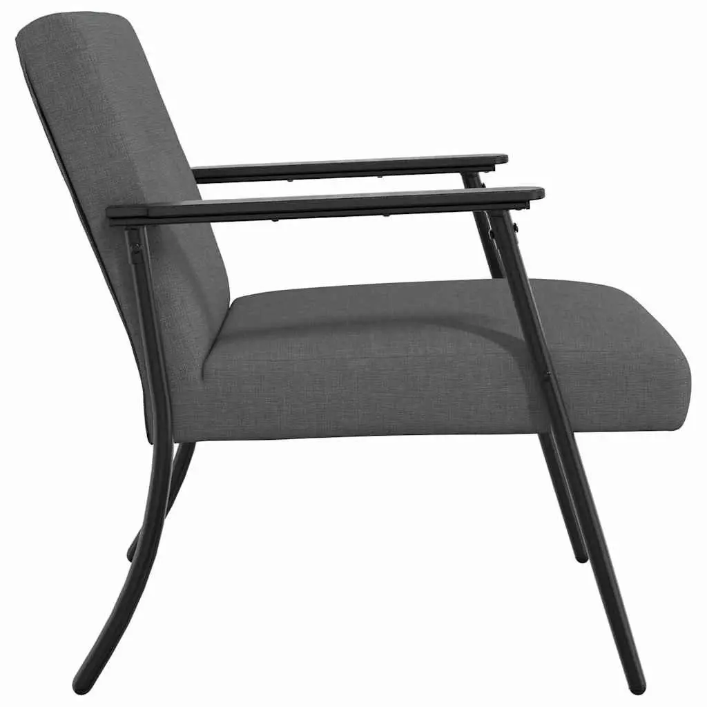 Armchair Indoor Dark Grey Fabric Ergonomic Foam Cushion