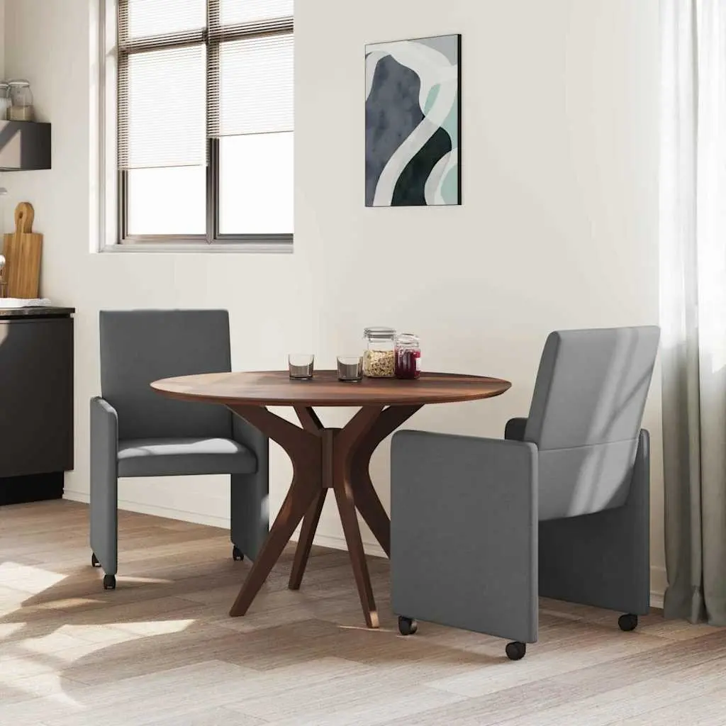 Dining Chairs with Wheels Kitchen Dining Room 2 pcs Grey