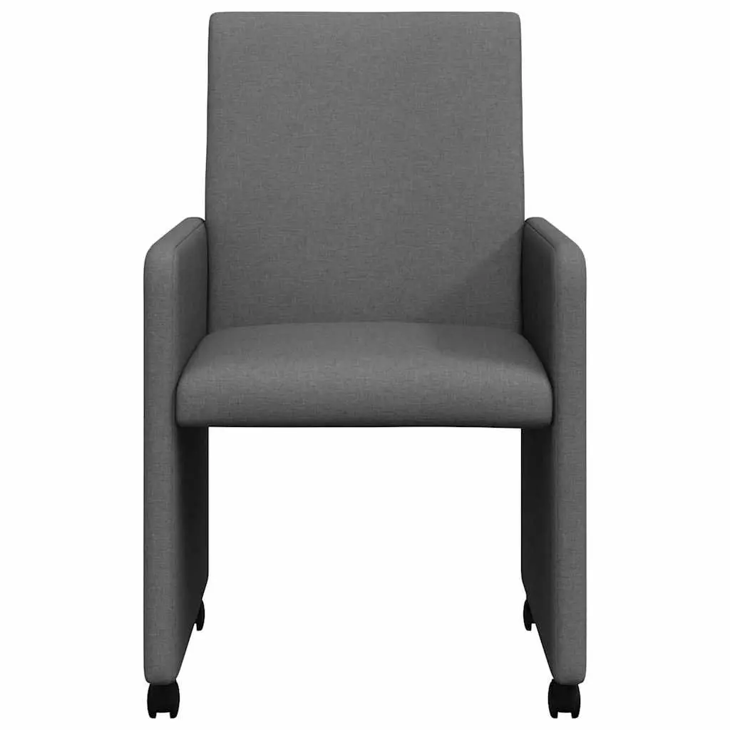 Dining Chairs with Wheels Kitchen Dining Room 2 pcs Grey