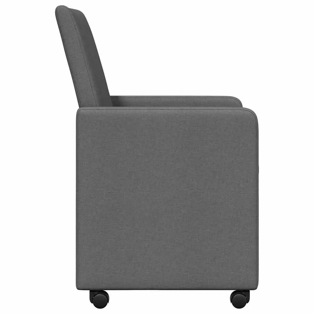 Dining Chairs with Wheels Kitchen Dining Room 2 pcs Grey