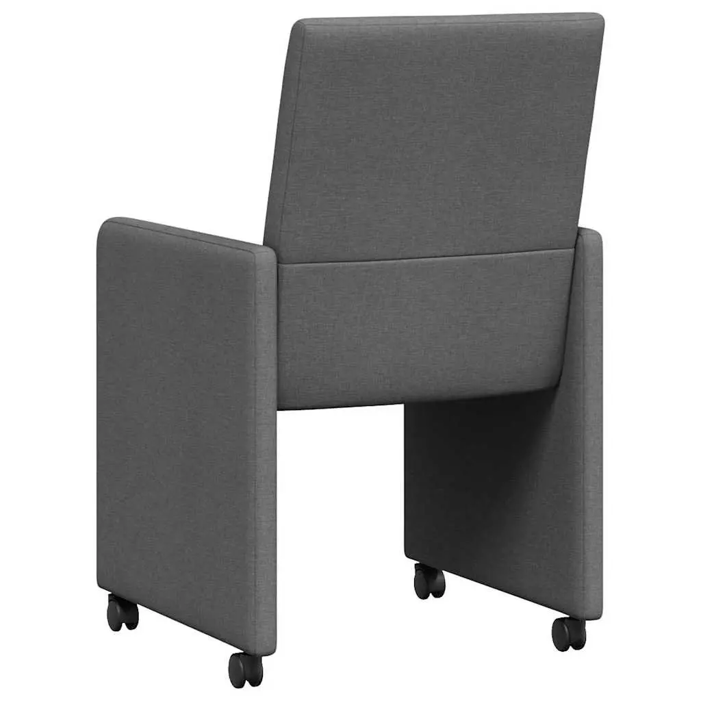 Dining Chairs with Wheels Kitchen Dining Room 2 pcs Grey