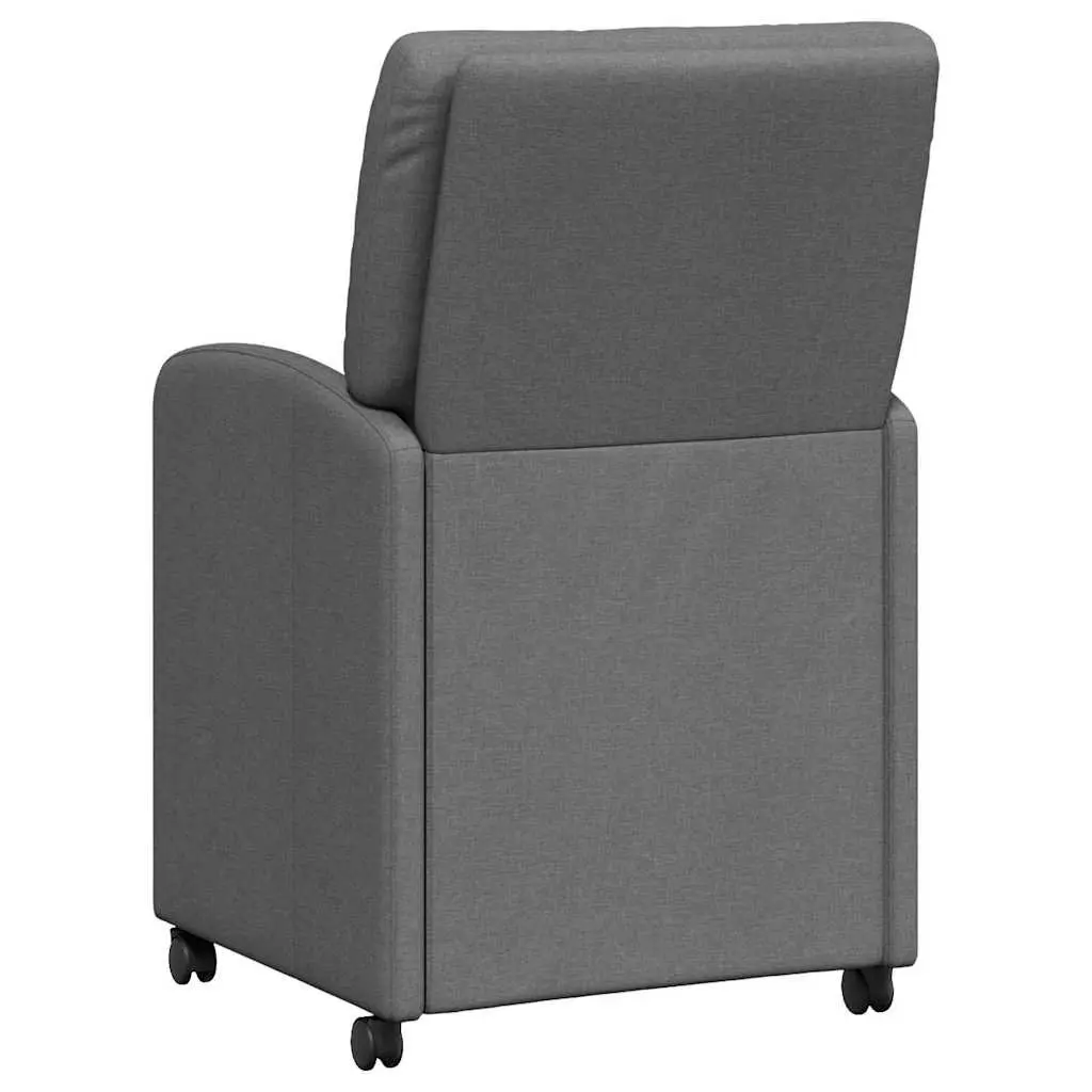 Grey Dining Chairs with Wheels, 2 pcs