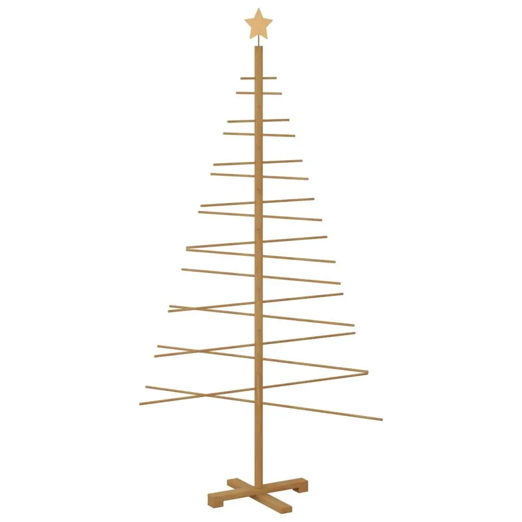 Wooden Christmas Tree for Home and Garden 180cm Brown Bamboo Seasonal Decoration