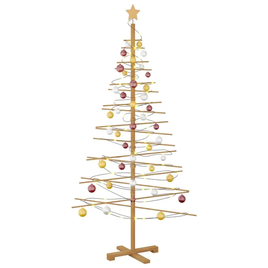 Wooden Christmas Tree for Home and Garden 180cm Brown Bamboo Seasonal Decoration