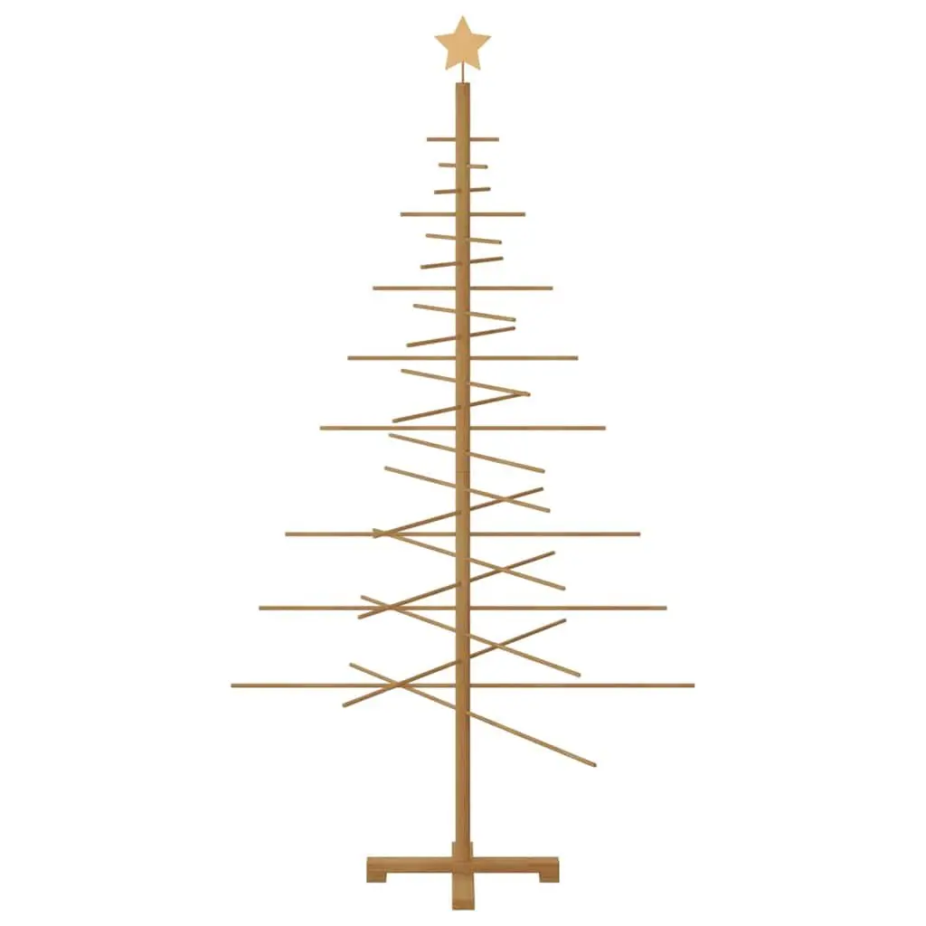 Wooden Christmas Tree for Home and Garden 180cm Brown Bamboo Seasonal Decoration