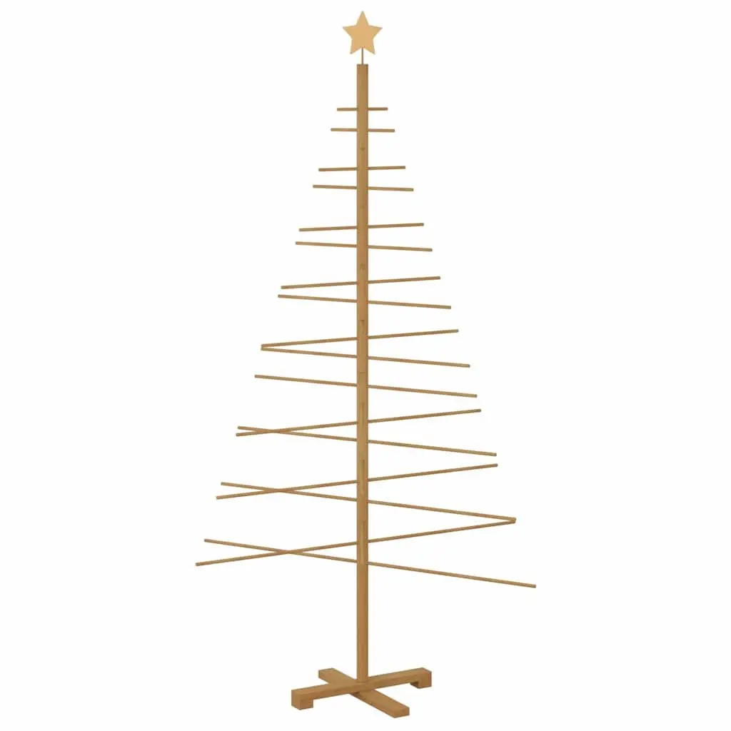 Wooden Christmas Tree for Home and Garden 180cm Brown Bamboo Seasonal Decoration