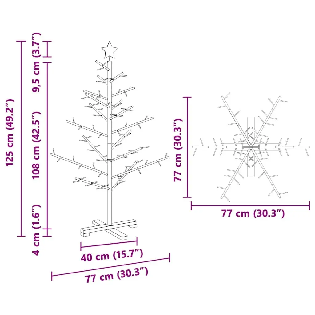 125cm Wooden Christmas Tree with Stand