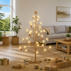 150cm Brown Wooden Christmas Tree with Stand