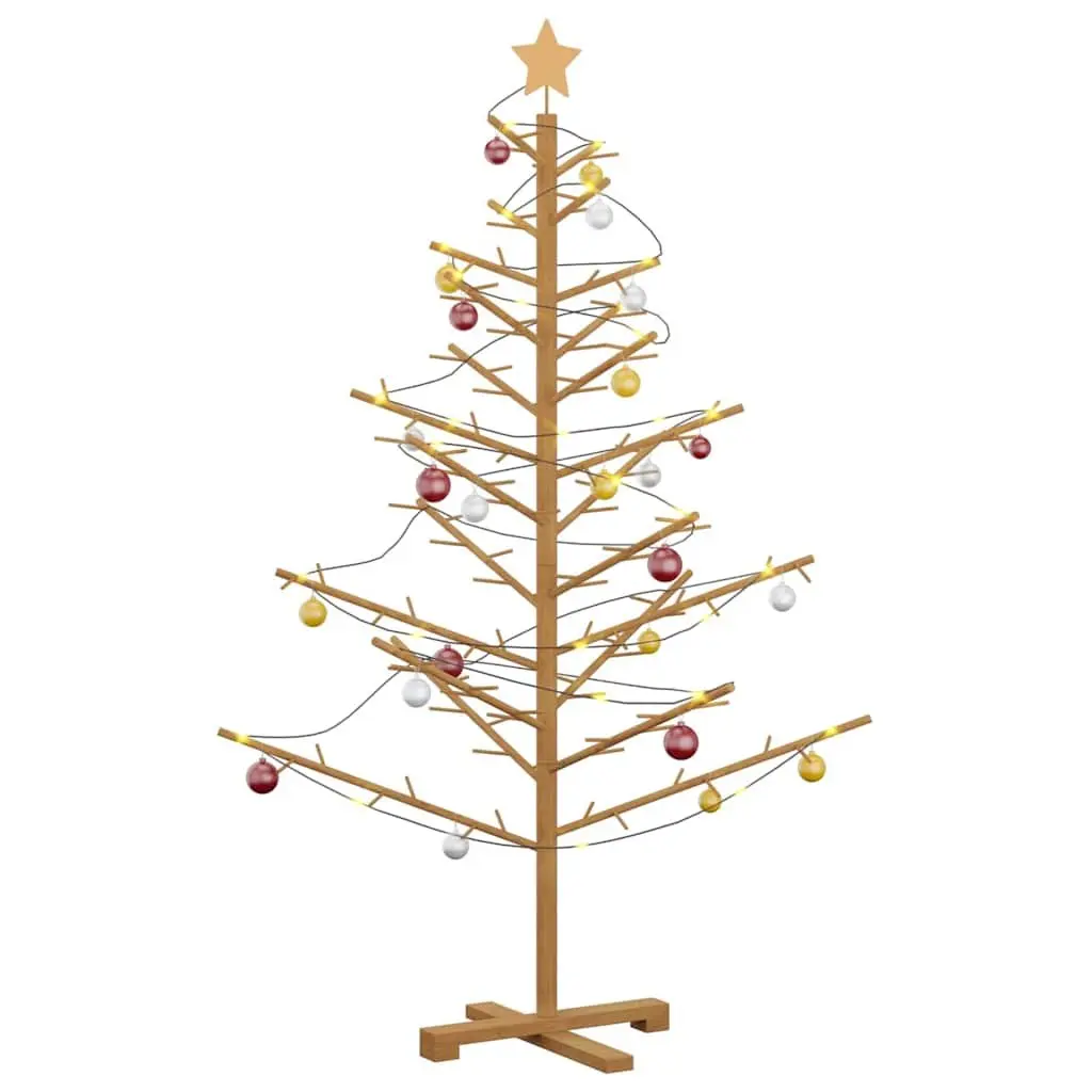 Wooden Christmas Tree for Holiday Decor 150cm Brown Modern Minimalist