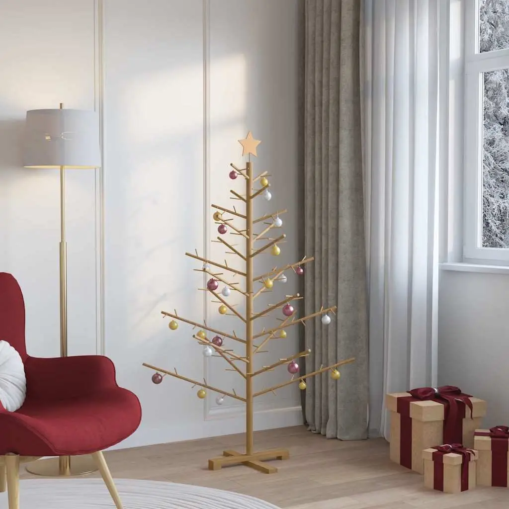 Wooden Christmas Tree for Holiday Decor 150cm Brown Modern Minimalist