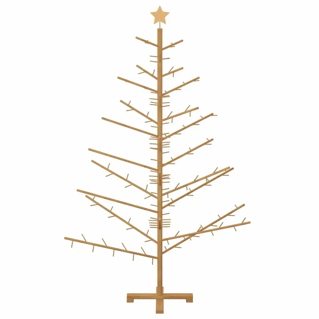 Wooden Christmas Tree 180cm Indoor Outdoor Brown Solid Pine Seasonal Decor