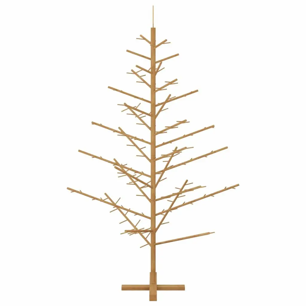 Wooden Christmas Tree 180cm Indoor Outdoor Brown Solid Pine Seasonal Decor