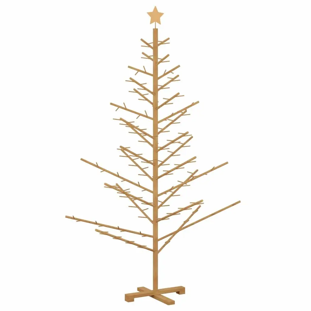Wooden Christmas Tree 180cm Indoor Outdoor Brown Solid Pine Seasonal Decor