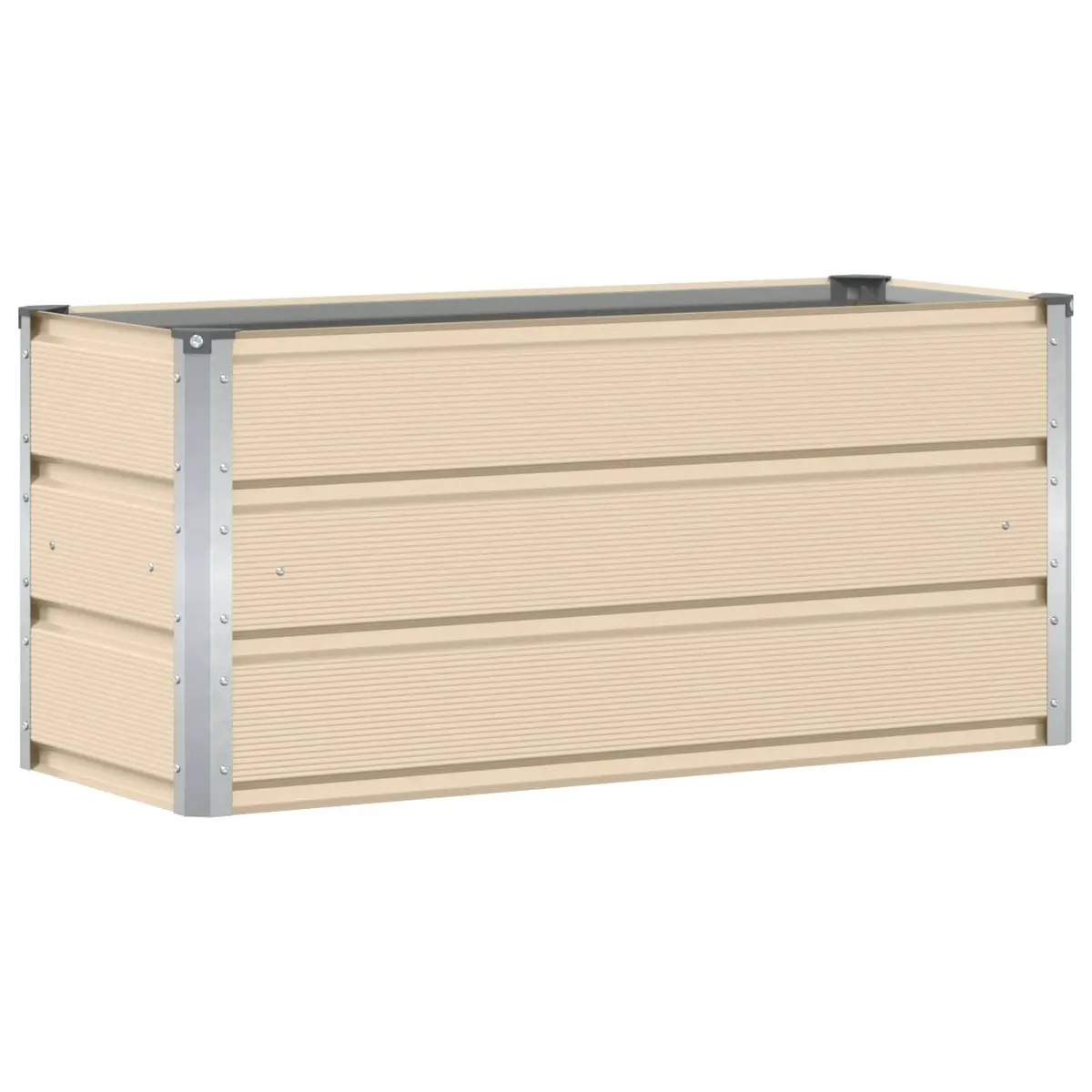Steel Planter Indoor Outdoor 100x40x45cm Ivory Decorative Pot