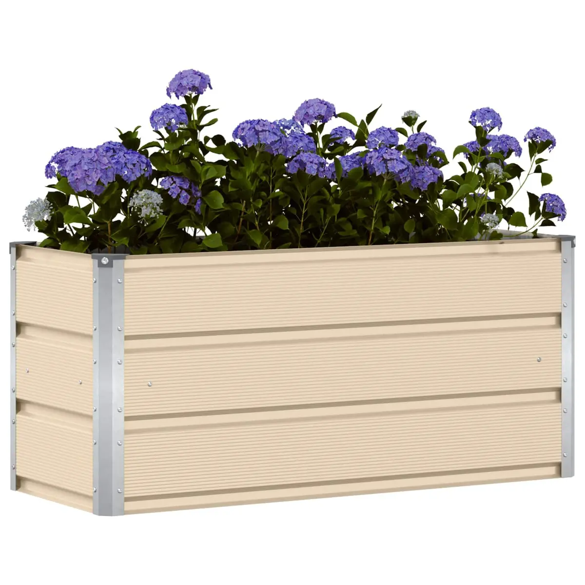 Steel Planter Indoor Outdoor 100x40x45cm Ivory Decorative Pot