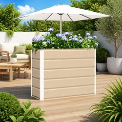Ivory Steel Planter - Dimensions 100x40x75cm