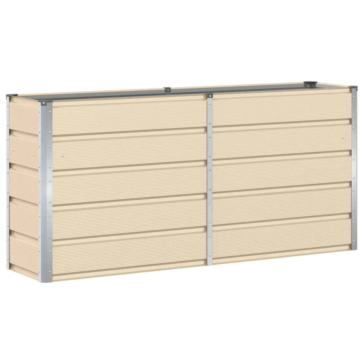 Steel Planter Ivory 160 x 40 x 75 cm Indoor Outdoor Garden Pots Large Container
