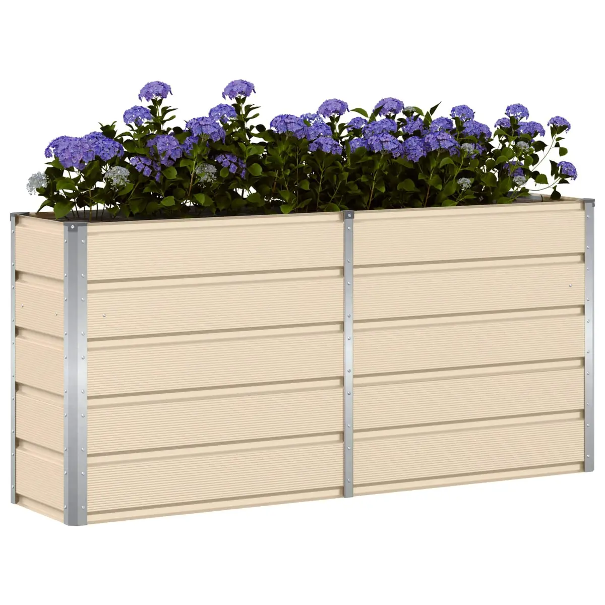 Steel Planter Ivory 160 x 40 x 75 cm Indoor Outdoor Garden Pots Large Container