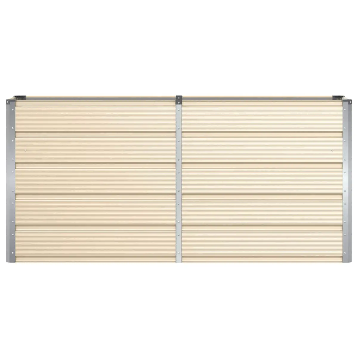 Steel Planter Ivory 160 x 40 x 75 cm Indoor Outdoor Garden Pots Large Container