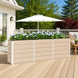 Steel Planter - Ivory, 240x40x75cm for Indoor/Outdoor
