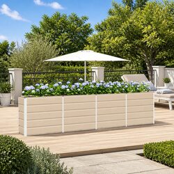 Specifications of Steel Planter: 320 x 40 x 75 cm, Ivory