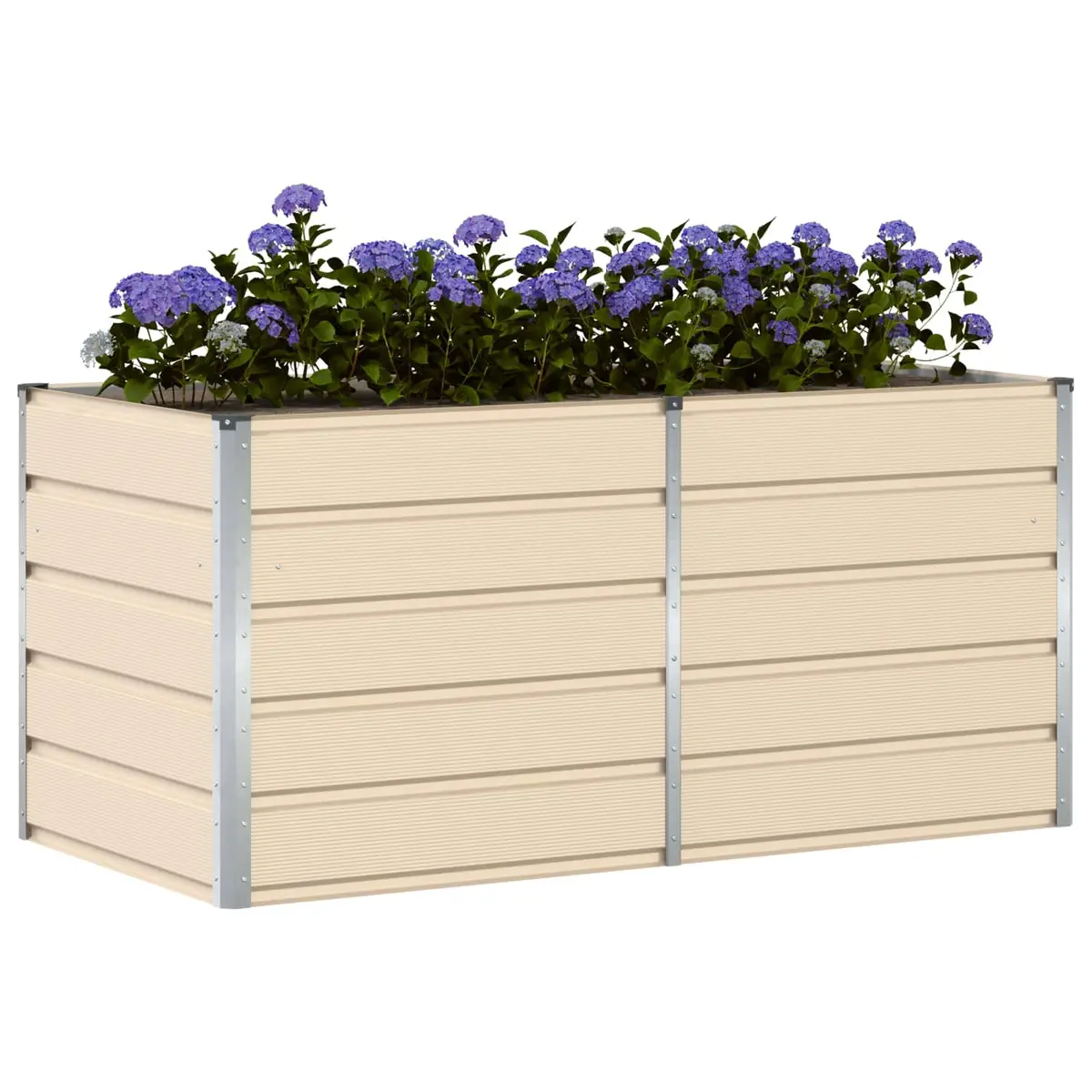 Planter Ivory Garden Terrace Large Steel Modern Indoor Outdoor Pot 160x80x75cm