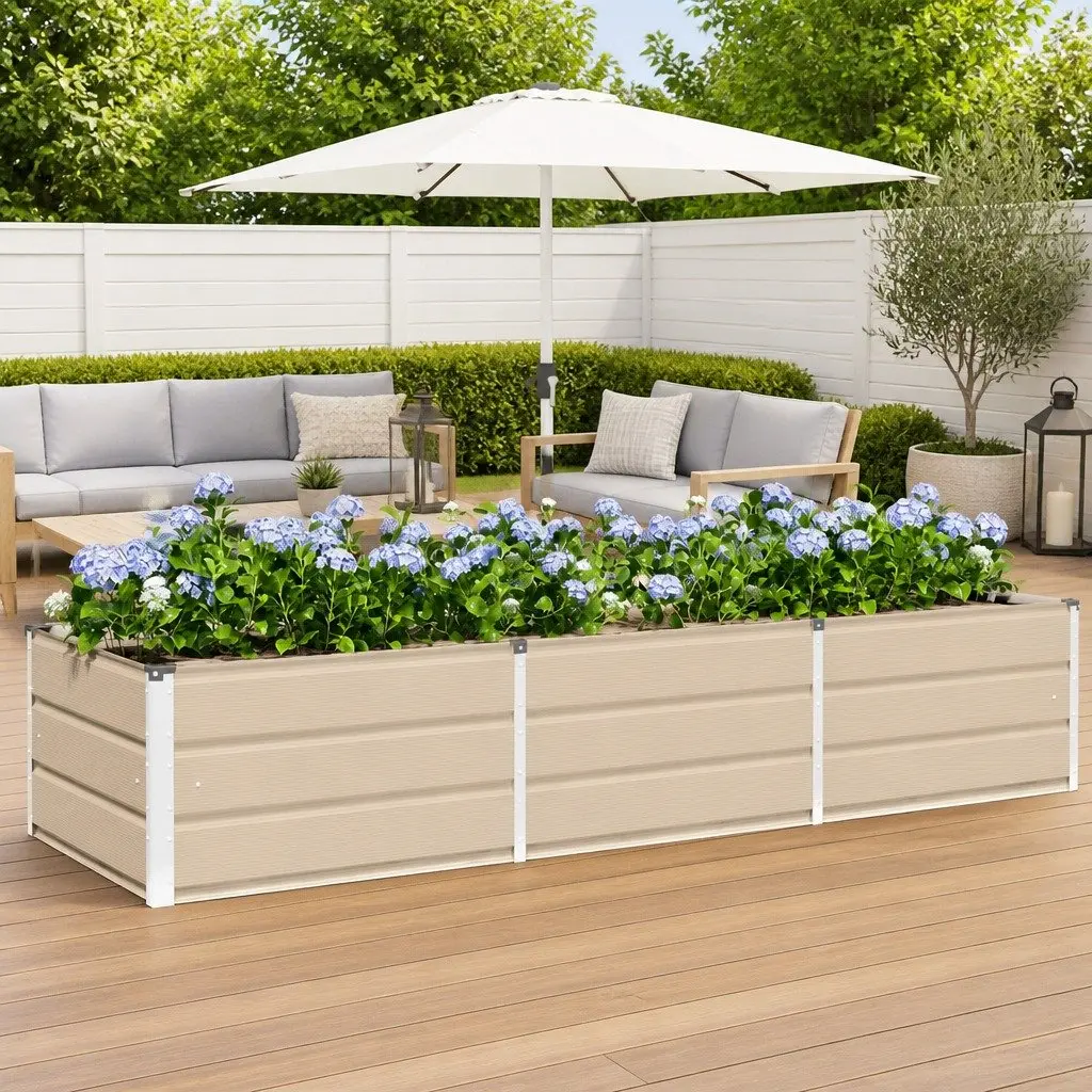 Steel Planter Indoor Outdoor Garden Pot 240x80x45cm Minimalist