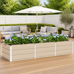 Specifications of Modern Steel Planter: 240x80x45cm Ivory