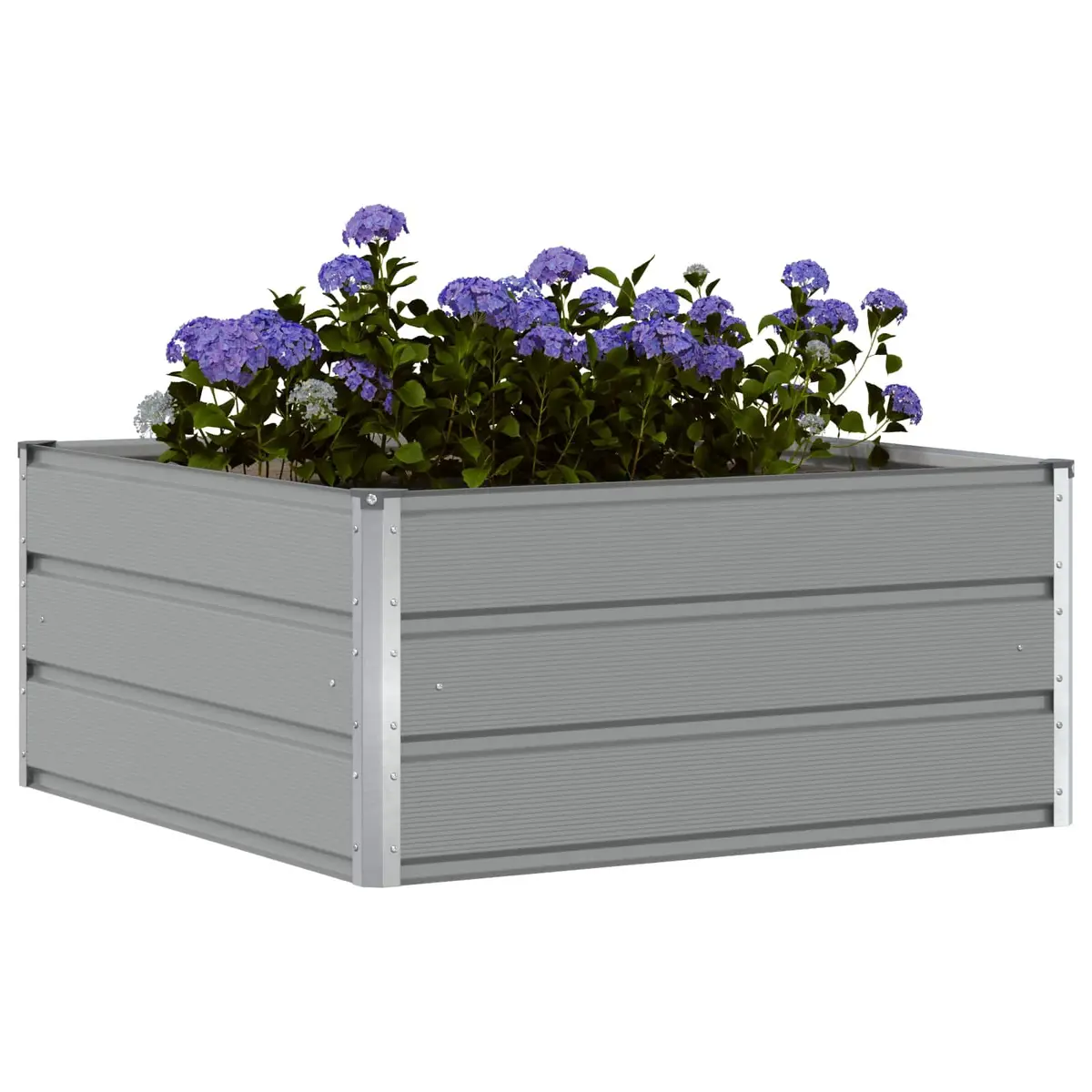 Steel Garden Planter Light Grey Modern Outdoor Decorative Plant Pot Minimalist