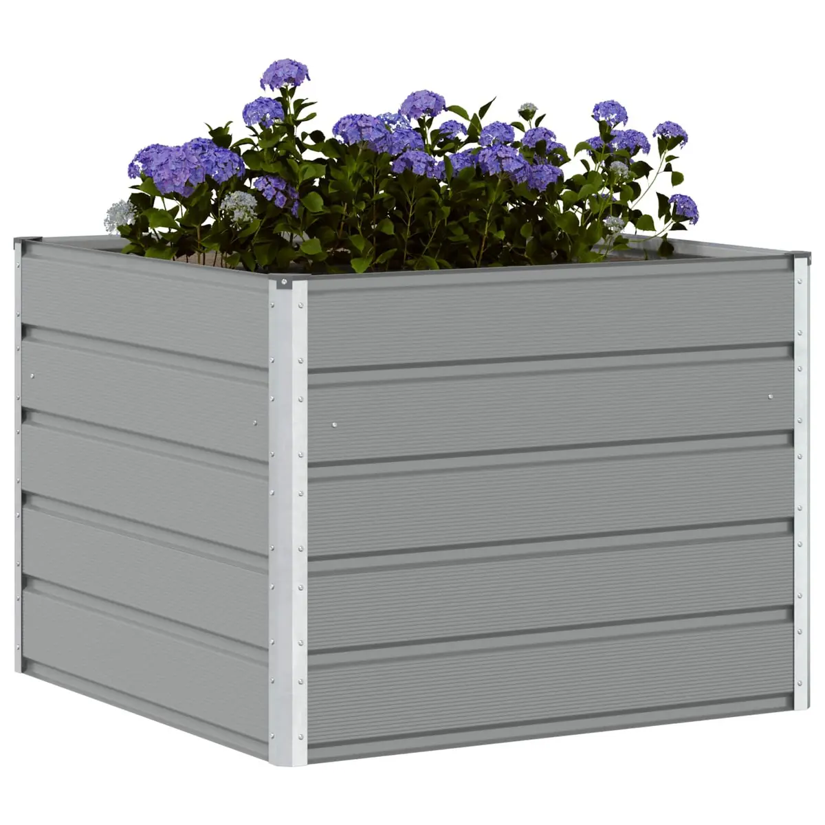 Steel Planter for Garden Outdoor Light Grey 100 x 100 x 75 cm Modern Decorative Pot