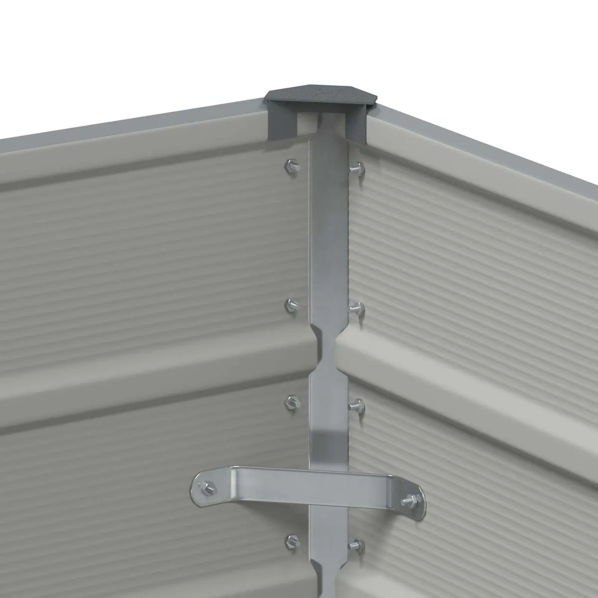 Light Grey Steel Planter 100x40x45cm